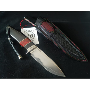 ОФІЦЕРСЬКИЙ ніж ручної роботи майстра СЕРГІЯ ДРОЗДА, сталь - ламінат в центрі Ді103 СРМ в обкладинках 95Х18, 65-66 HRC. Photo 3